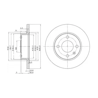 Jeu de 2 disques de frein avant DELPHI BG2910C