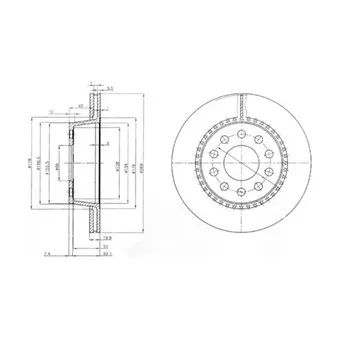 Jeu de 2 disques de frein arrière DELPHI BG3029