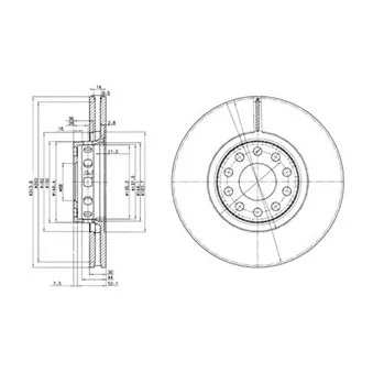 Jeu de 2 disques de frein avant DELPHI