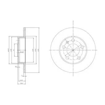 Jeu de 2 disques de frein arrière DELPHI BG3034C