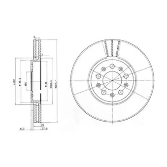 Jeu de 2 disques de frein avant DELPHI BG3035