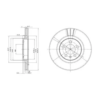 Jeu de 2 disques de frein avant DELPHI BG3036C