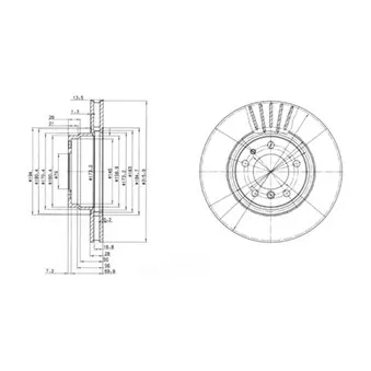 Jeu de 2 disques de frein avant DELPHI BG3039