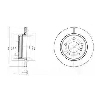 Jeu de 2 disques de frein arrière DELPHI BG3041C