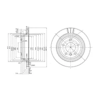Jeu de 2 disques de frein arrière DELPHI BG3042