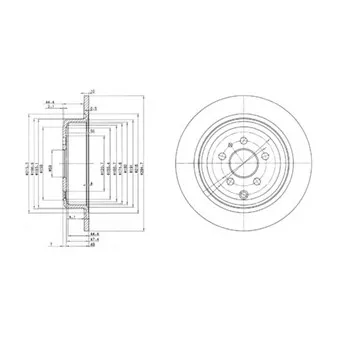 Jeu de 2 disques de frein arrière DELPHI BG3049
