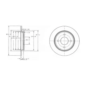 Jeu de 2 disques de frein arrière DELPHI BG3054C