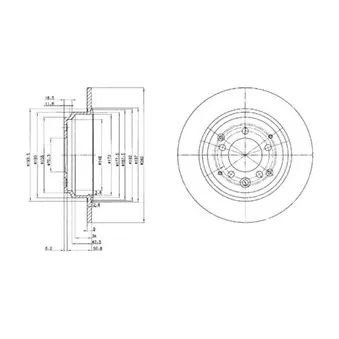Jeu de 2 disques de frein arrière DELPHI