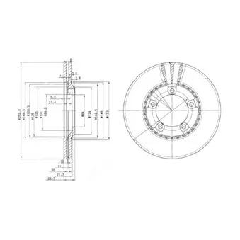 Jeu de 2 disques de frein avant DELPHI