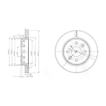 Jeu de 2 disques de frein avant DELPHI BG3074