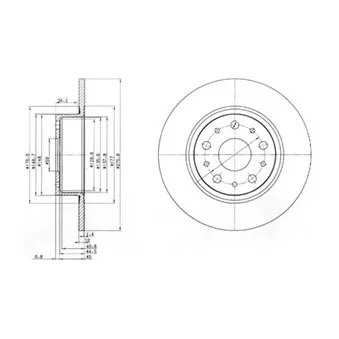 Jeu de 2 disques de frein arrière DELPHI BG3076