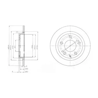 Jeu de 2 disques de frein arrière DELPHI BG3084