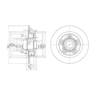 Jeu de 2 disques de frein arrière DELPHI BG3086