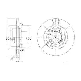 Jeu de 2 disques de frein avant DELPHI