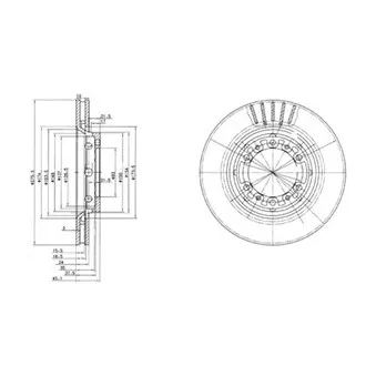 Jeu de 2 disques de frein avant DELPHI