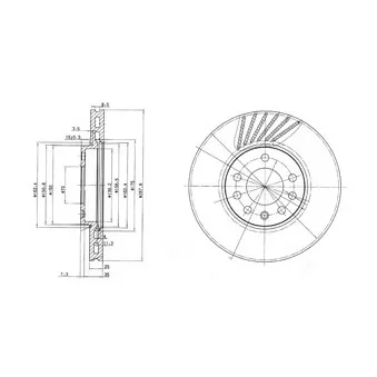Jeu de 2 disques de frein avant DELPHI BG3142C