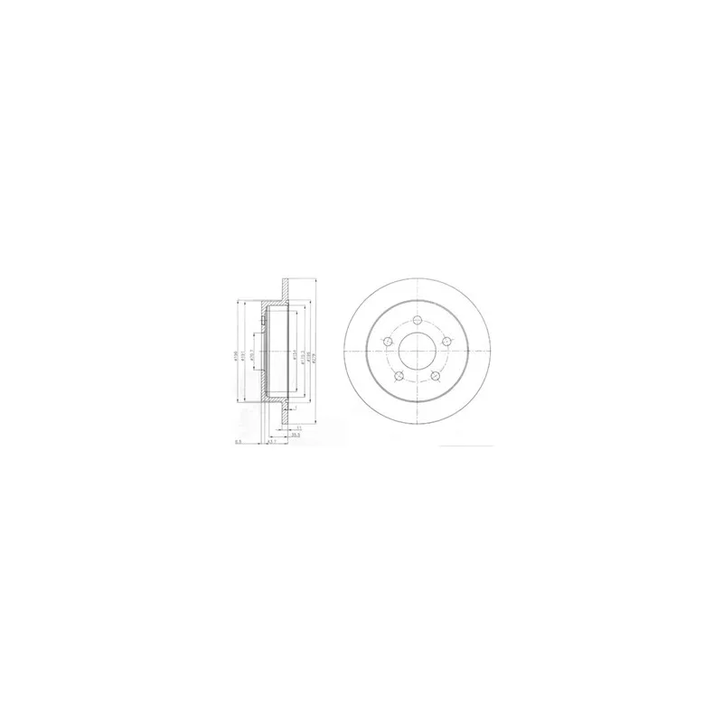 Jeu de 2 disques de frein arrière DELPHI BG3143