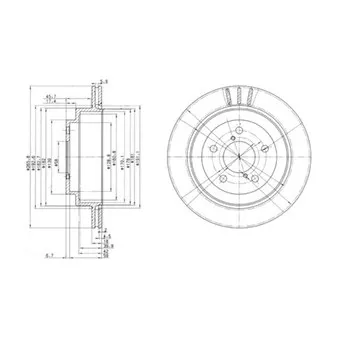 Jeu de 2 disques de frein arrière DELPHI BG3154