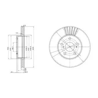 Jeu de 2 disques de frein avant DELPHI BG3171
