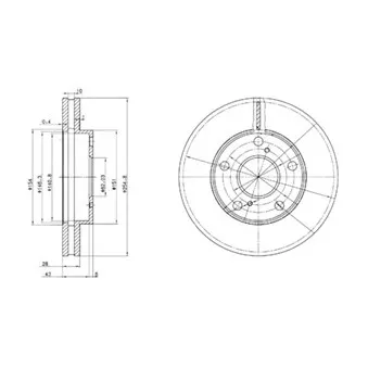 Jeu de 2 disques de frein avant DELPHI BG3177