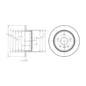 Jeu de 2 disques de frein arrière DELPHI