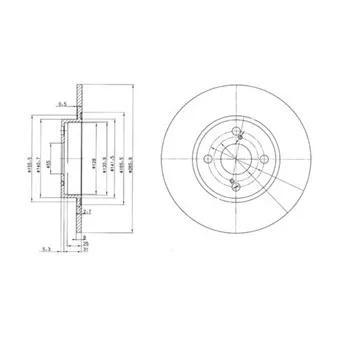 Jeu de 2 disques de frein arrière DELPHI BG3186