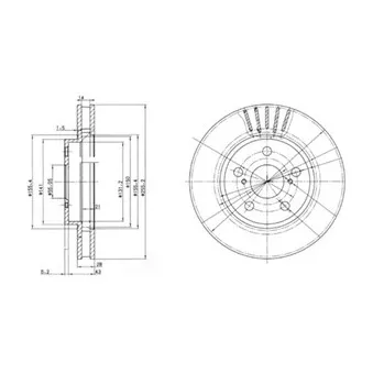 Jeu de 2 disques de frein avant DELPHI