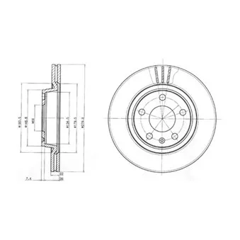 Jeu de 2 disques de frein avant DELPHI BG3198