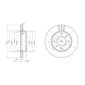 Jeu de 2 disques de frein avant DELPHI BG3206