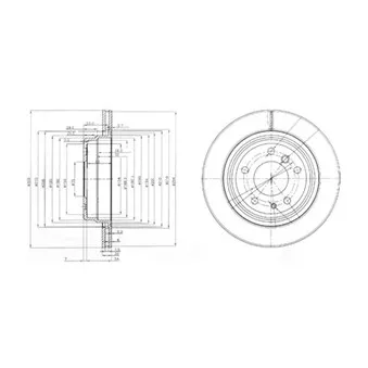 Jeu de 2 disques de frein arrière DELPHI BG3214