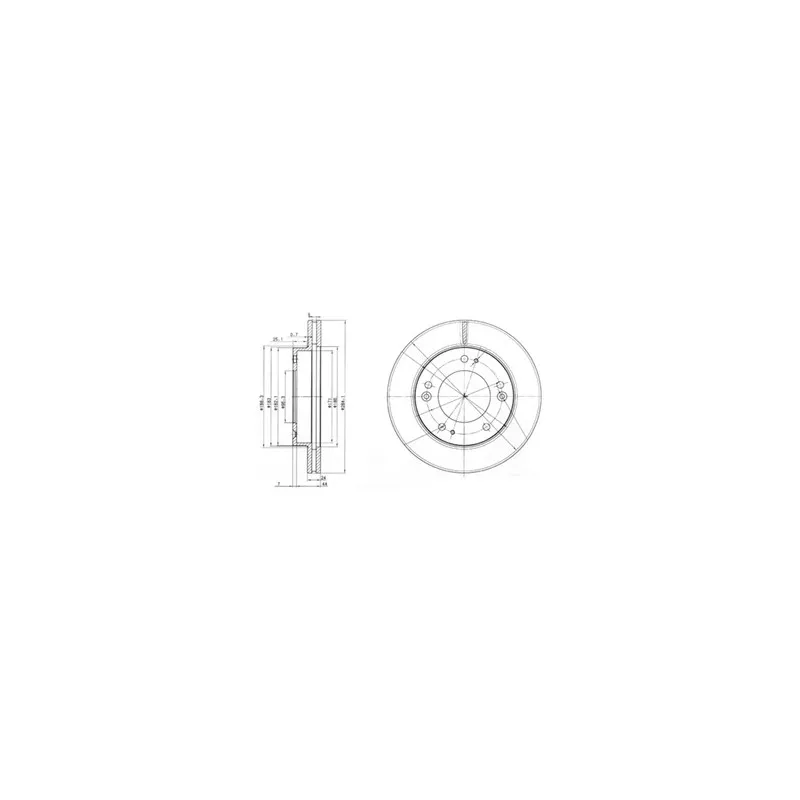 Jeu de 2 disques de frein avant DELPHI BG3226