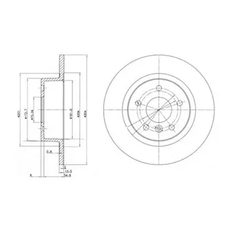 Jeu de 2 disques de frein arrière DELPHI BG3227