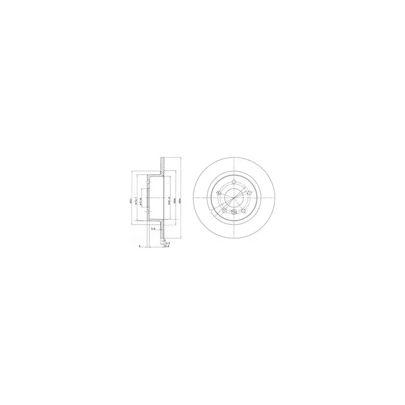 Jeu de 2 disques de frein arrière DELPHI BG3227