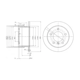 Jeu de 2 disques de frein arrière DELPHI BG3235