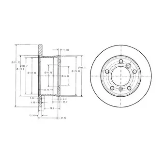 Jeu de 2 disques de frein arrière DELPHI BG3237C