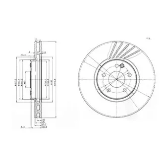 Jeu de 2 disques de frein avant DELPHI BG3238