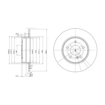 Jeu de 2 disques de frein arrière DELPHI BG3239C
