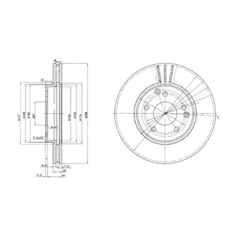 Jeu de 2 disques de frein avant DELPHI BG3240