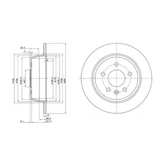 Jeu de 2 disques de frein arrière DELPHI