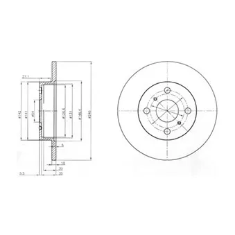 Jeu de 2 disques de frein arrière DELPHI BG3270