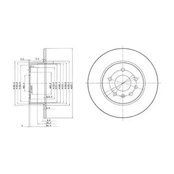Jeu de 2 disques de frein arrière DELPHI BG3274