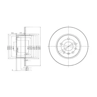 Jeu de 2 disques de frein arrière DELPHI BG3274C