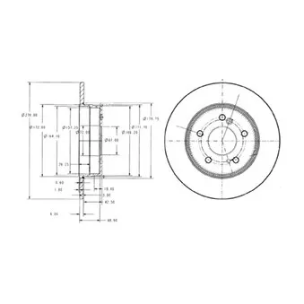 Jeu de 2 disques de frein arrière DELPHI BG3326