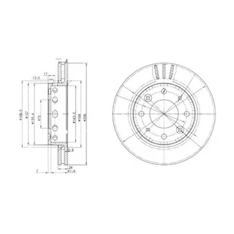 Jeu de 2 disques de frein avant DELPHI BG3335