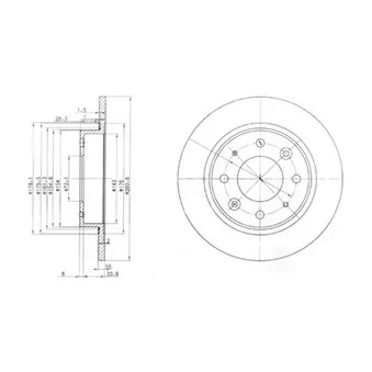 Jeu de 2 disques de frein arrière DELPHI