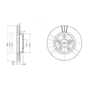 Jeu de 2 disques de frein avant DELPHI BG3347C
