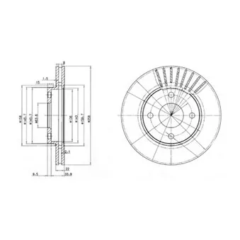 Jeu de 2 disques de frein avant DELPHI BG3359