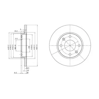 Jeu de 2 disques de frein avant DELPHI BG3364