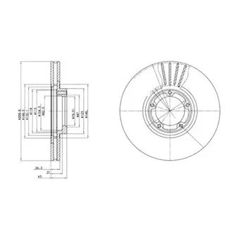 Jeu de 2 disques de frein avant DELPHI