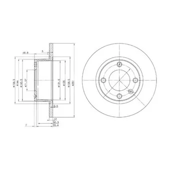 Jeu de 2 disques de frein arrière DELPHI BG3367